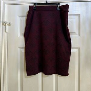 Burgundy Pencil Skirt